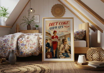 Diet Coke Airways Retro Travel Poster | Vintage First Class Airline Art