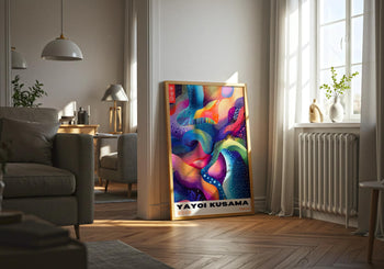 Yayoi Kusama Exhibition Poster: Colorful Japanese Wall Art