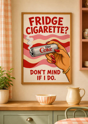 Diet Coke Fridge Cigarette Poster