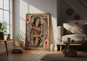Retro Queen Playing Card Coke Poster
