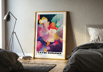 Yayoi Kusama Exhibition Poster: Colorful Abstract Polka Dot Print