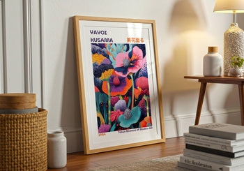 Yayoi Kusama Flower Poster: Colorful Japanese Art Print