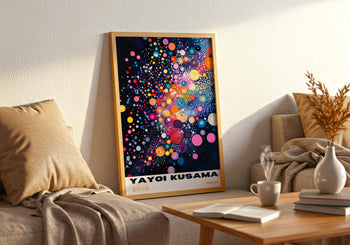Yayoi Kusama Poster: Colourful Abstract Dot Art, Japanese Print