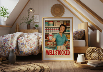 Retro Diet Coke Print | 1950s Kitchen Wall Art, Pantry Decor
