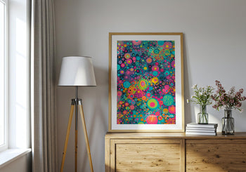 Yayoi Kusama Inspired Print: Neon Polka Dot Art