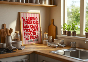Diet Coke Fridge Cigs Print | Retro Girly Kitchen Wall Art