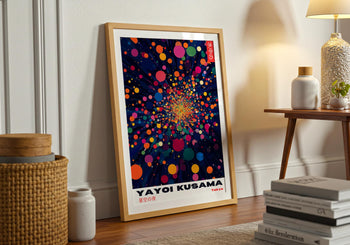 Yayoi Kusama Poster: Colourful Abstract Dot Art, Japanese Print
