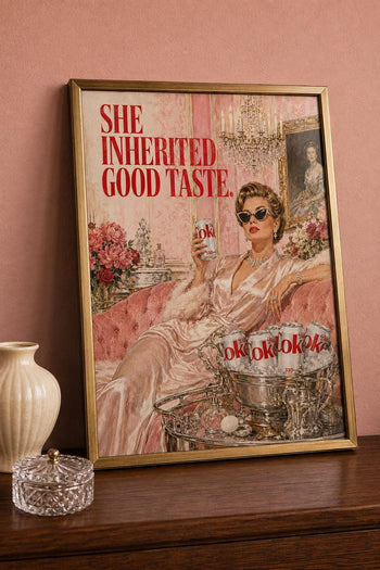Glamorous Vintage Poster | Retro Diet Coke Print | 1950s Kitchen Wall Art