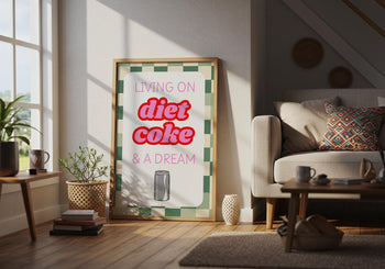 Diet Coke Poster: Retro Pastel Kitchen Art Print