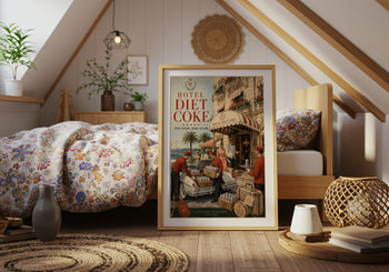 Hotel Diet Coke Print | Riviera Travel Art | Retro Zero Sugar Poster