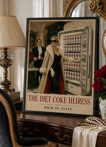 Glamorous Vintage Poster | Retro Diet Coke Print | 1950s Kitchen Wall Art