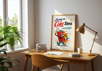 Coke Zero Poster: Retro Kitchen Art Print