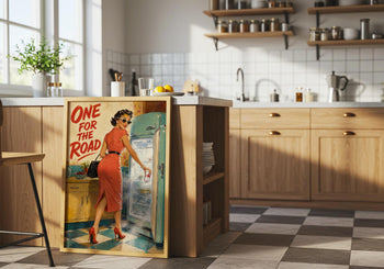 Retro 1950s Diet Coke Woman Poster, One for the Road Kitchen Art (Print)