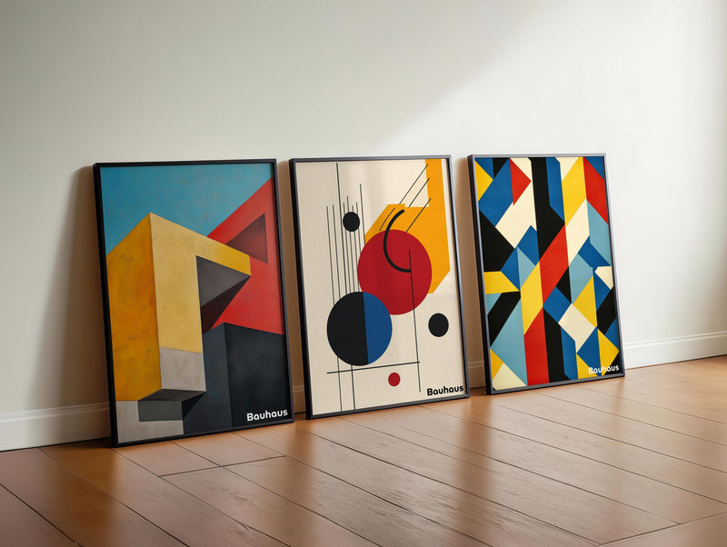 Bauhaus Poster Set: Geometric Abstract Art Prints, Modernist Decor