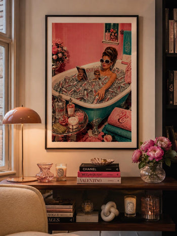 Diet Coke Bath Print | Maximalist Retro Glamour Wall Art