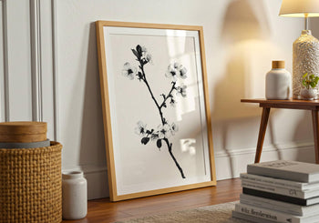 Japandi Cherry Blossom Print: Minimalist Zen Wall Art