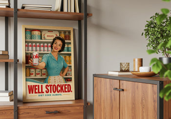 Retro Diet Coke Print | 1950s Kitchen Wall Art, Pantry Decor