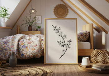 Japandi Cherry Blossom Print: Minimalist Zen Wall Art