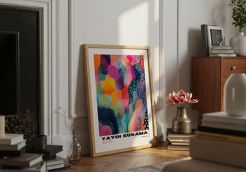 Yayoi Kusama Exhibition Poster: Colorful Abstract Polka Dot Print
