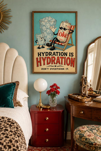 Diet Coke Print | Funny Retro Kitchen Poster, Rubber Hose Cartoon Art