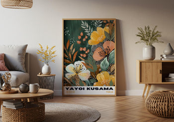 Yayoi Kusama Flower Poster: Colorful Japanese Art Print
