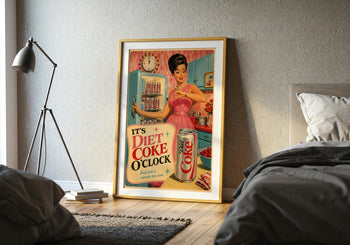 Retro Diet Coke O'Clock Print | 1950s 60s Kitchen Wall Art