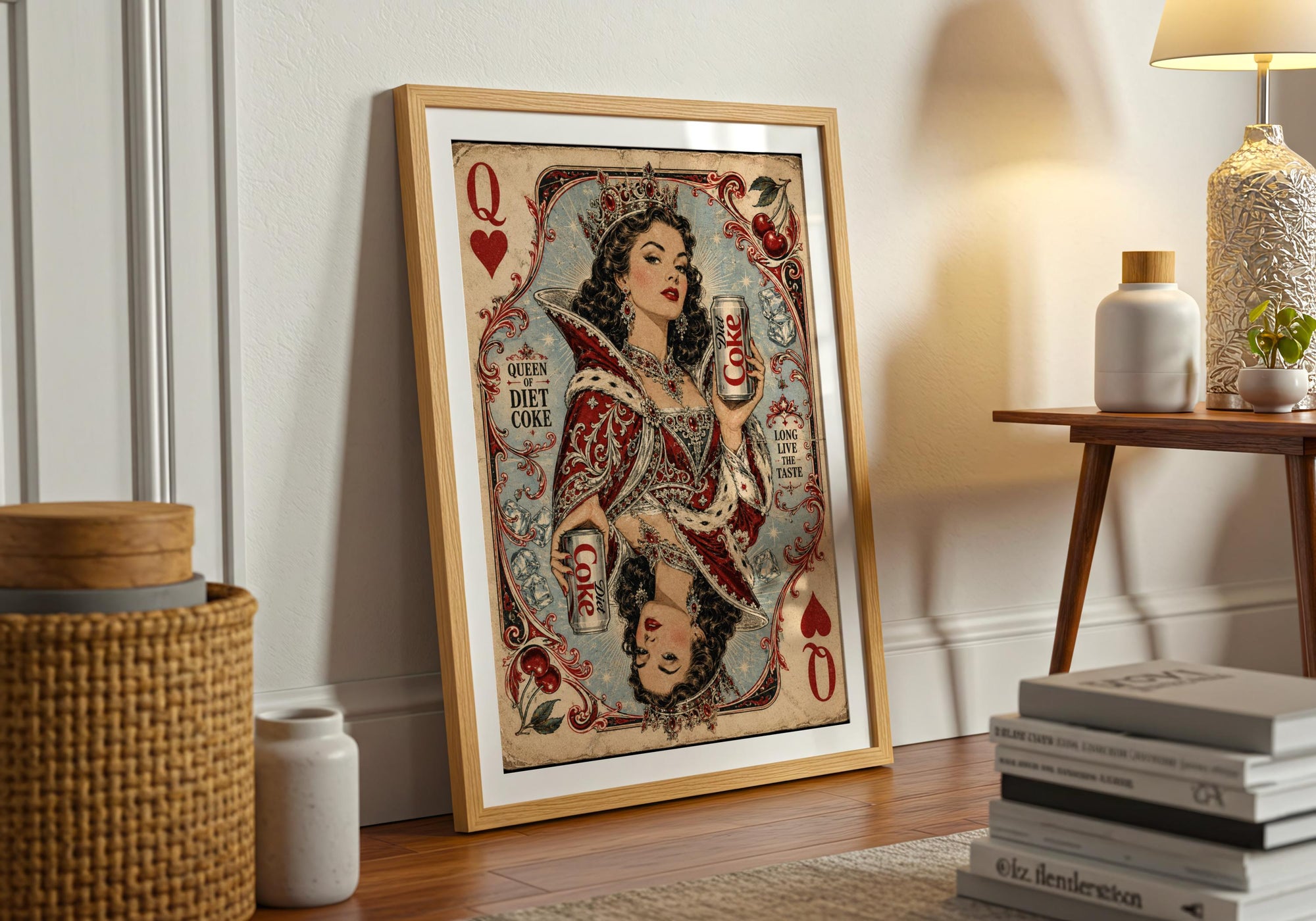 Retro Queen Playing Card Coke Poster