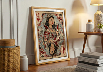 Retro Queen Playing Card Coke Poster