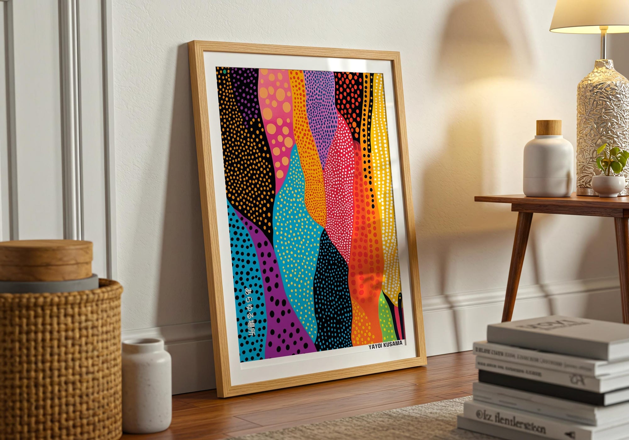 Yayoi Kusama Inspired Art Print: Abstract Polka Dot Japanese Wall Art