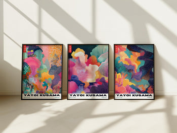 Yayoi Kusama Poster Set: Psychedelic Japanese Wall Art, Set of 3