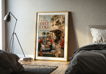 Hotel Diet Coke Print | Riviera Travel Art | Retro Zero Sugar Poster