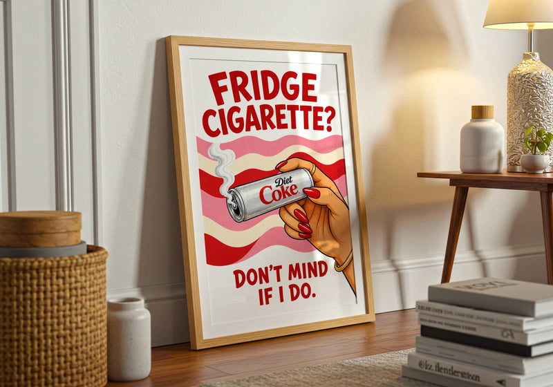 Diet Coke Fridge Cigarette Poster