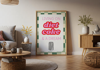 Diet Coke Poster: Retro Pastel Kitchen Art Print