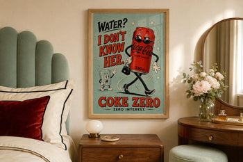 Coke Zero Retro Kitchen Poster | Funny Rubber Hose Cartoon Art Print