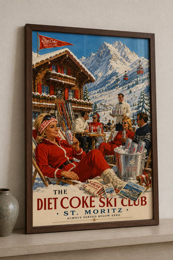 Diet Coke Ski Club Print | Retro St Moritz Alpine Wall Art