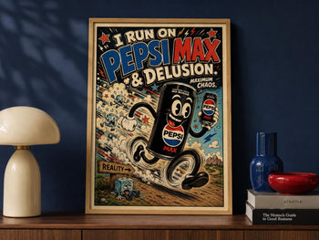 Retro Pepsi Max Poster | Colourful Soda Art Print, Kitchen Wall Decor
