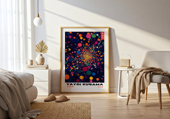 Yayoi Kusama Poster: Colourful Abstract Dot Art, Japanese Print
