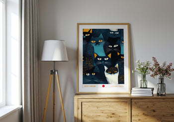 Yayoi Kusama Cat Art Print: Quirky Japanese Wall Decor