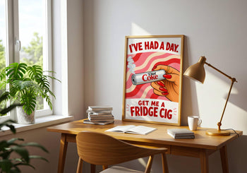 Funny Diet Coke Poster, Retro Kitchen Wall Art, Get Me a Fridge Cig Print
