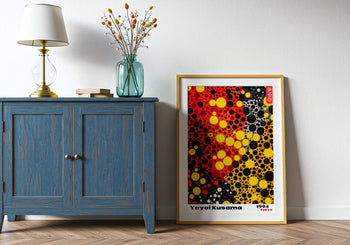 Yayoi Kusama Poster: Colorful Dot Art, Japanese Exhibition Print