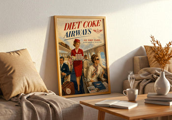 Diet Coke Airways Retro Travel Poster | Vintage First Class Airline Art