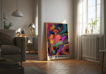 Yayoi Kusama Poster: Colorful Abstract Polka Dot Print
