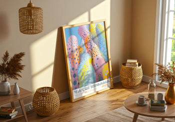Yayoi Kusama Poster: Pastel Polka Dot Japanese Art Print