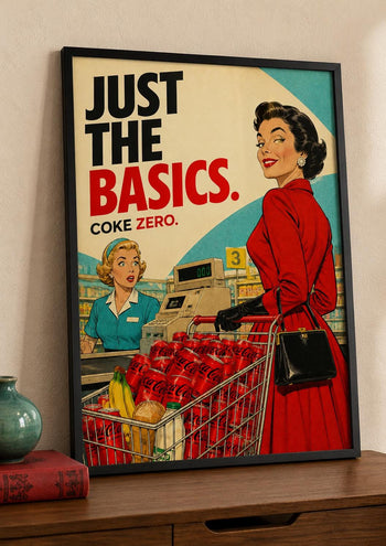Coke Zero Retro Supermarket Print | Vintage Kitchen Wall Art Poster