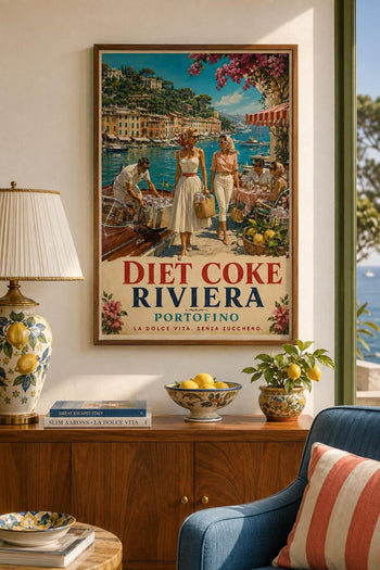 Diet Coke Riviera Print | Portofino Italian Travel Poster
