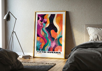 Yayoi Kusama Inspired Polka Dot Art Print: Vibrant Japanese Wall Decor