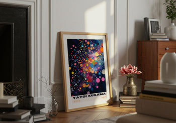 Yayoi Kusama Poster: Colourful Abstract Dot Art, Japanese Print