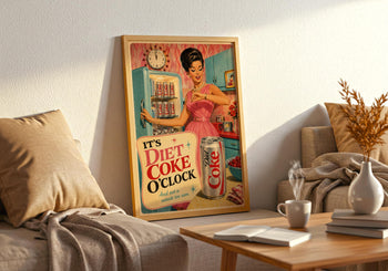 Retro Diet Coke O'Clock Print | 1950s 60s Kitchen Wall Art