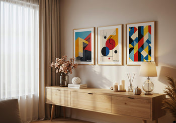 Bauhaus Poster Set: Geometric Abstract Art Prints, Modernist Decor