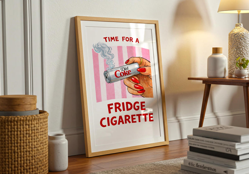 Diet Coke Fridge Cigarette Poster